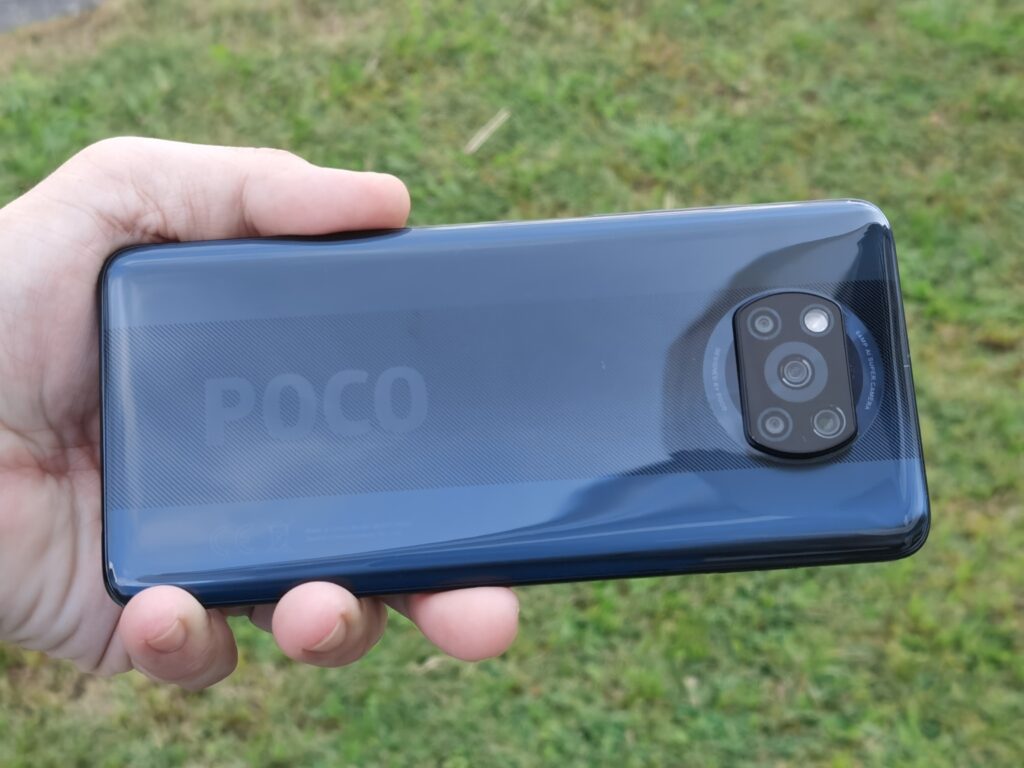 POCO X3's design at the back.