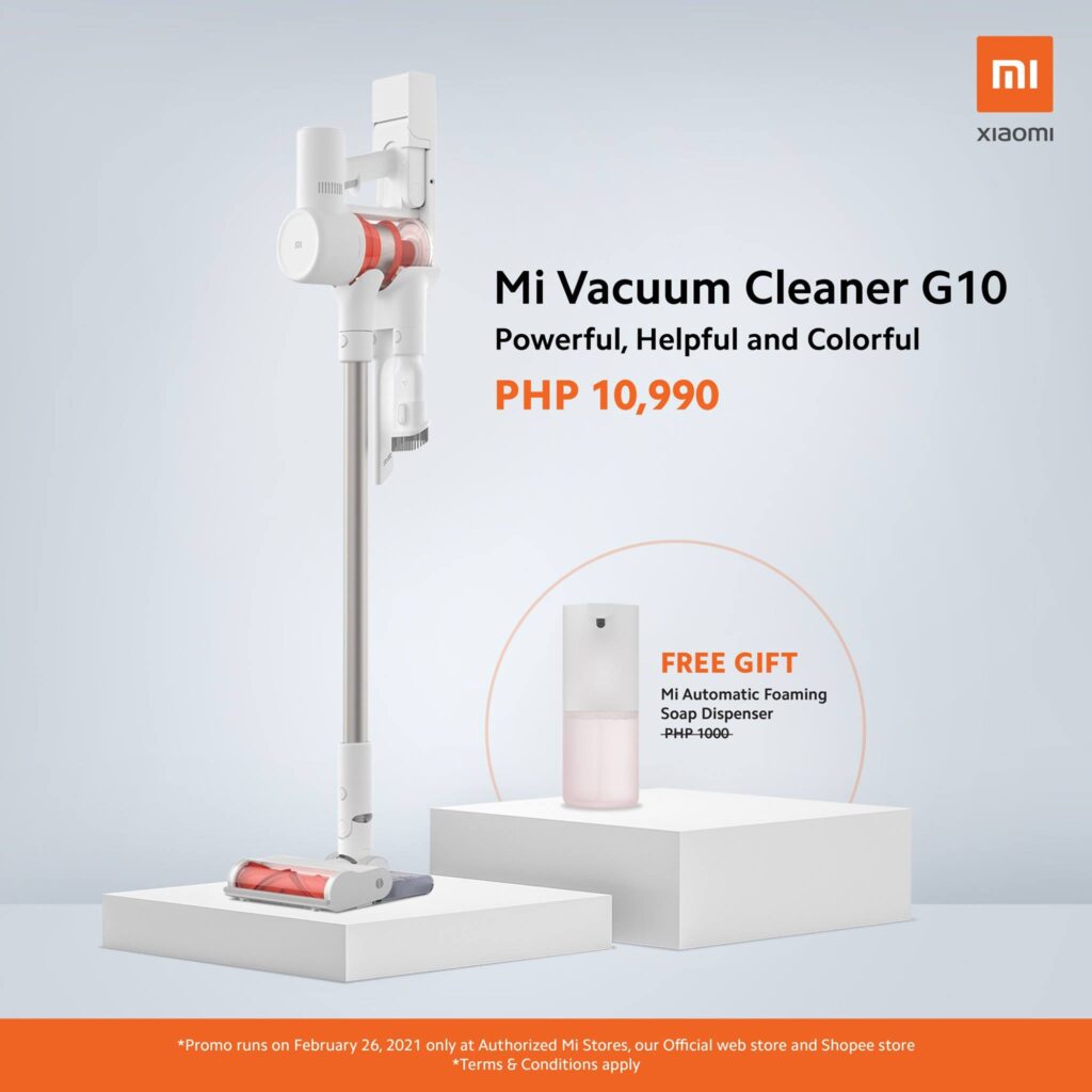 Mi Vacuum Cleaner G10 priced at ₱10,990 with 150 air watts suction power