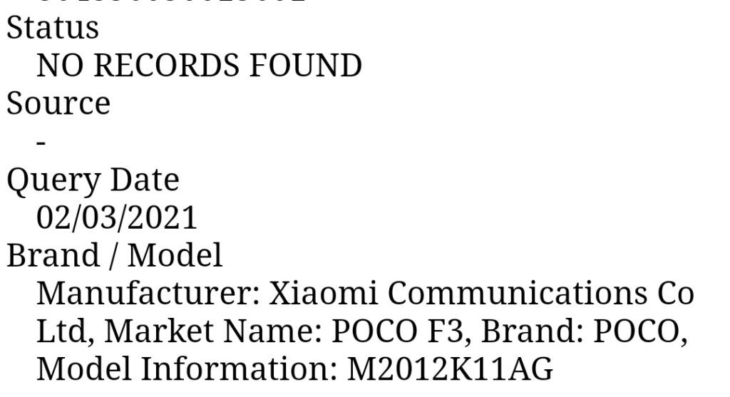 Redmi K40 as POCO F3 confirmed by FCC