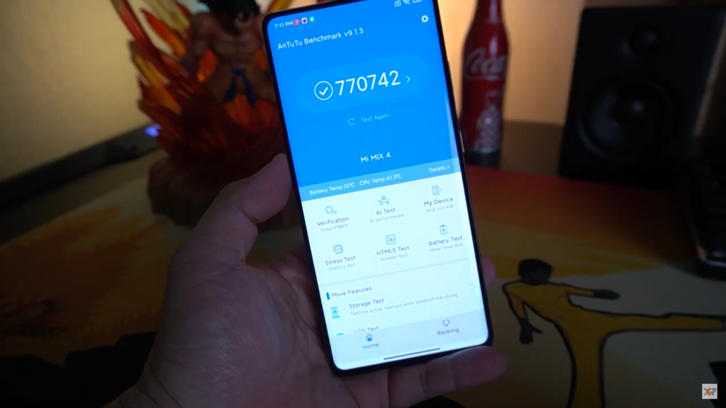 Xiaomi Mix 4 scores on different benchmarks – nearly 771k on AnTuTu