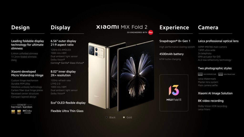 Xiaomi MIX Fold 2 launches with second-generation under-display camera